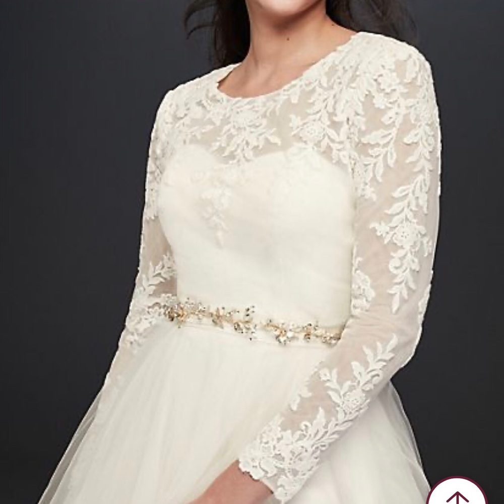 Embroidered Lace Long Sleeve Wedding Dress Topper